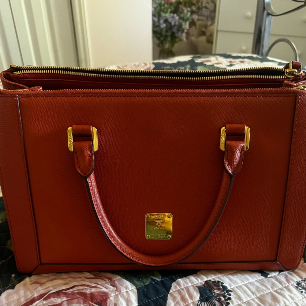 MCM Leather Satchel/ Crossbody Bag - Picture 4 of 16